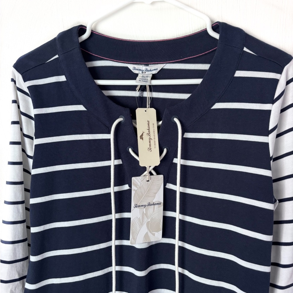NWT Tommy Bahama Floricita Stripe Shift Dress Navy/White Stripes Size Medium - Picture 6 of 7